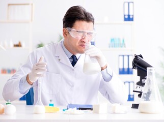 Food scientist testing new stuff in the lab