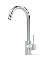 Chrome faucet on white background
