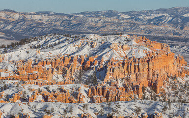 Scenic Snow Covered Landscape in Bryce Canyon Utah in Winter