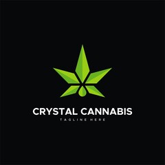 Crystal cannabis logo design unique