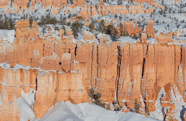 Scenic Snow Covered Landscape in Bryce Canyon Utah in Winter