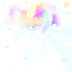 Abstract Milk Splash with Watercolor Splash Art Background - Vector illustration