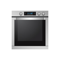 realistic kitchen stove front view of cooker with oven home appliance concept isolated flat vector illustration