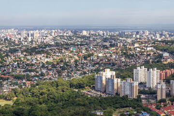Naklejka premium Porto Alegre city from Morro Santana mountain