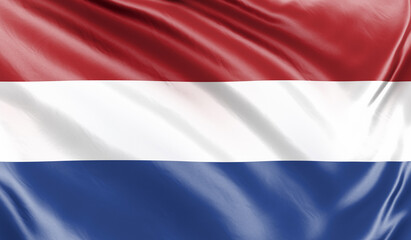 Obraz premium Banner. Realistic flag. Waving flag of the country of the European Union. 3d illustration