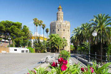 Golden Tower (Torre del Oro) near of Guadalquivir river,Sevilla.