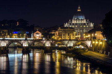 Fototapeta na wymiar View on the Vatican in Rome, Italy at night