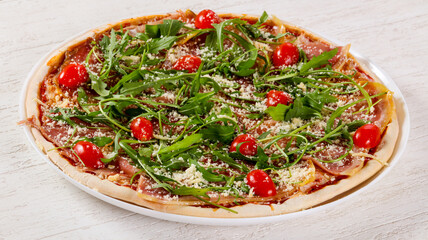 Pizza with hamon