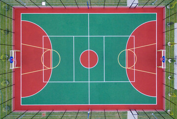 Top View, Bird eye view of Basketball courts