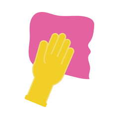 hand with absorbent towel flat style icon