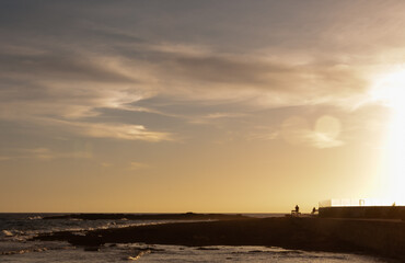 Sunset in the Colonia de Sant Jordi against the light