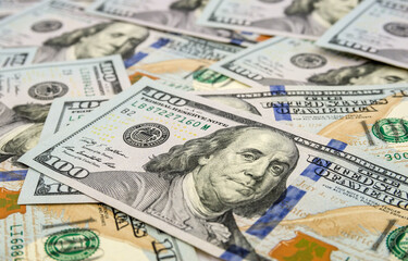 background with dollars. Money background. hundred dollar banknotes.
