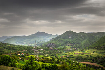 Naklejka premium Mountains, hills and meadows on Kopaonik mountain in Serbia