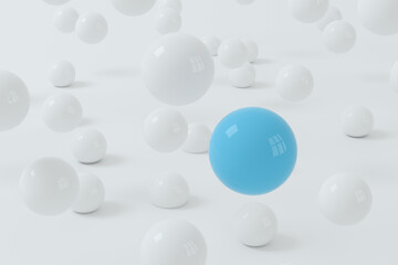 Bouncing soft balls with white background, 3d rendering.