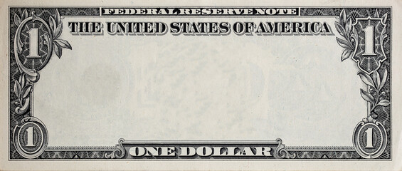 U.S. 1 dollar border with empty middle area - obrazy, fototapety, plakaty