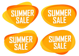 Set Summer Sale bubble banners, discount tags design template, special offer, end of season, vector illustration 