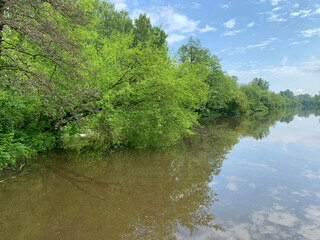 Moscow region, the city of Balashikha. Pekhorka river in summer day