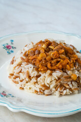 Lebanese Mujadara Rice and Lentils Pilaf with Vermicelli / Pilav.