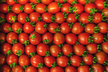Fresh Organic Farm Tomatoes at food market