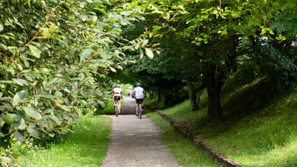 cycling in the park