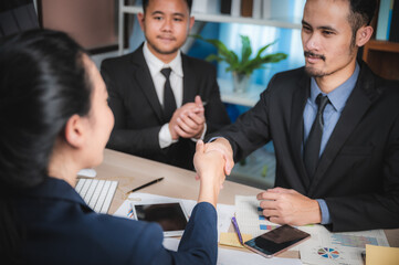 business person having handshake, concept of successful business