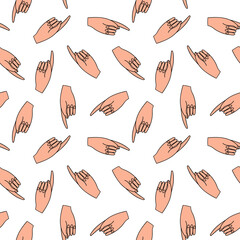 Seamless pattern with hands. Vector template. EPS 10.