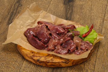 Raw chicken liver ready for cooking