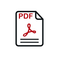 PDF File Download and Upload Document Icon Vector Logo Template
