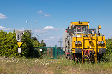 Une locomotive diesel vue de l'arrière