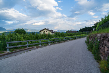 A view of the beautiful Appiano in Italian South Tyrol