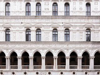 Fototapeta na wymiar The facade of Palazzo Ducale, Venice, Italy