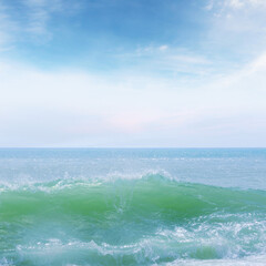 Blue sea wave splash