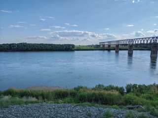 landscape with a railway bridge