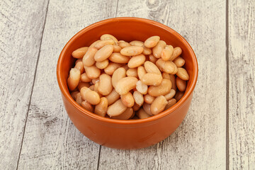 White beans kidney in the bowl