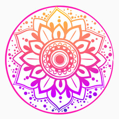 indian simple mandala with floral motif