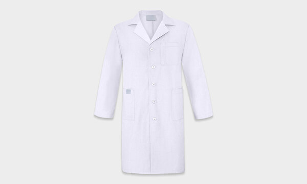 Laboratory coat clothing on a white background