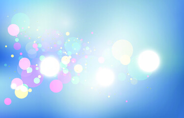 Soft blue bokeh background. Soft blur light effect wallpaper. Abstract background bokeh blurred. White shiny bokeh light effect. Vector illustration.