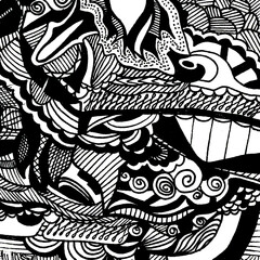 Nature background in zentangle style. Hand-drawn pattern.
