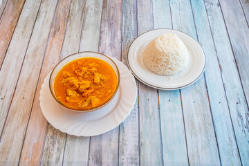 Beef tripe with white rice mondongo
