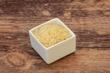 Raw basmati rice in the bowl