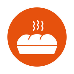 Obraz premium delicious hot bread block style icon