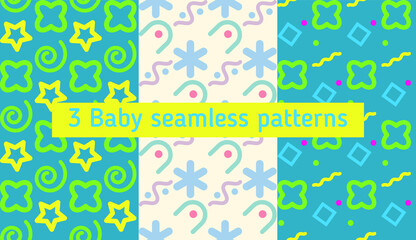 Image without seams. Beautiful pattern on a summer theme. Pattern consisting of  doodle and square. Background image.
