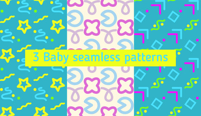 Image without seams. Beautiful pattern on a summer theme. Pattern consisting of  doodle and square. Background image.
