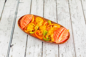 Chicken jalfrezi in the indu style
