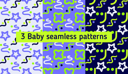 Image without seams. Beautiful pattern on a summer theme. Pattern consisting of  doodle and square. Background image.
