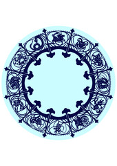 mandala, round pattern, decorative rosette, twelve zodiac signs