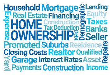 Home Ownership Word Cloud on White Background