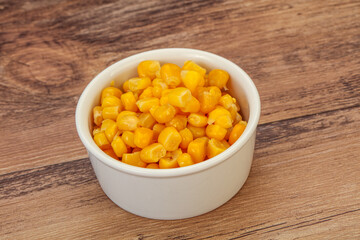 Sweet corn seeds in the bowl