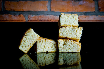 Sliced focaccia bread