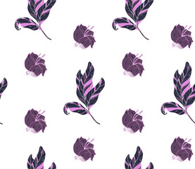 Image without seams. Beautiful pattern on a summer theme. Pattern consisting of  flowers and  herbs. Background image.
